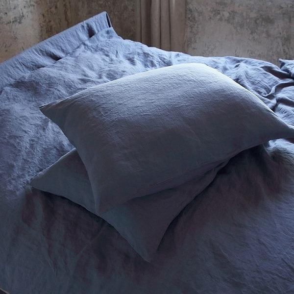 Linenme Linen Fabric Blueberry Stone Washed
