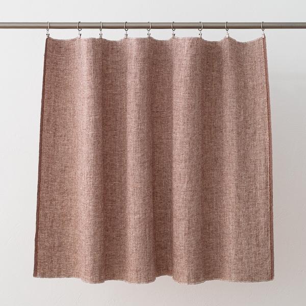 Linenme Linen Fabric Cacao White Chevron