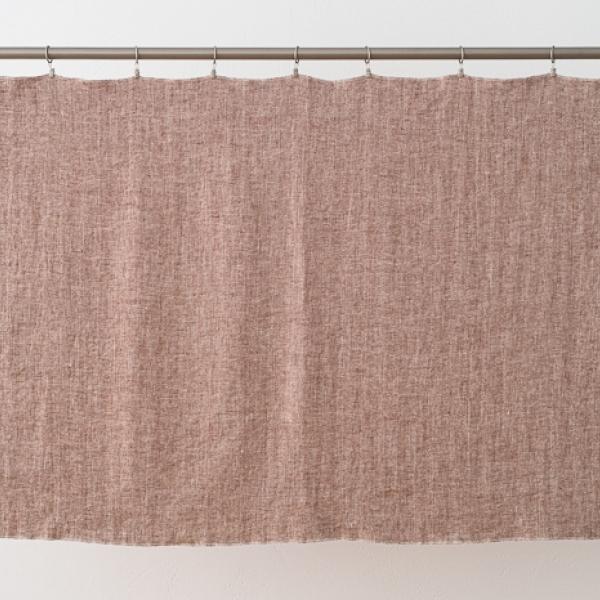 Linenme Linen Fabric Cacao White Chevron