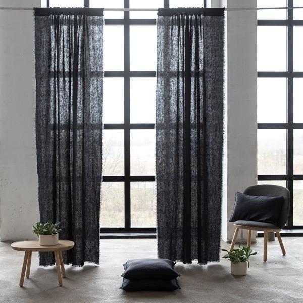 Linenme Linen Fabric Charcoal Terra