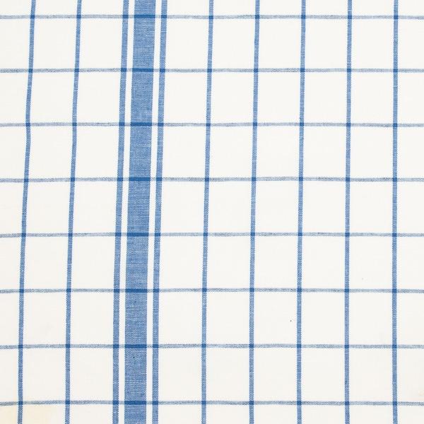 linenme Linen Fabric Check White Blue