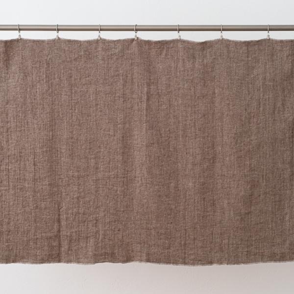 Linenme Linen Fabric Choco Natural Chevron