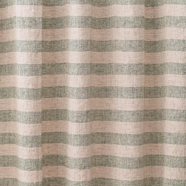 linenme Linen Fabric Forest Green Natural Boston