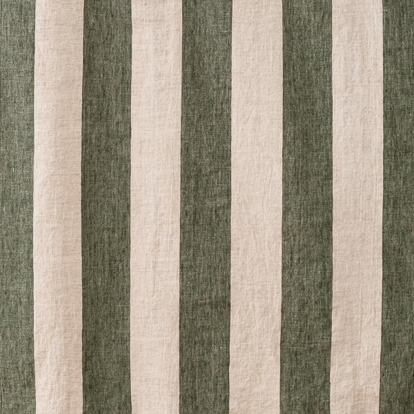 Linenme Linen Fabric Forest Green Natural Venice