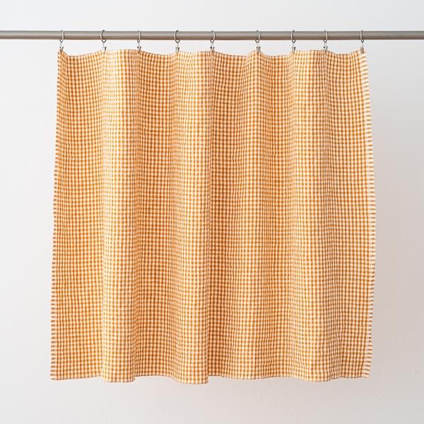 Linenme Linen Fabric Gold Gingham