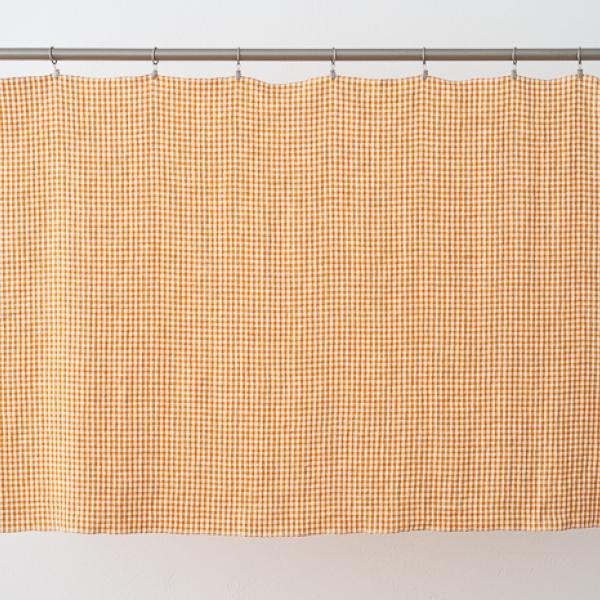 Linenme Linen Fabric Gold Gingham
