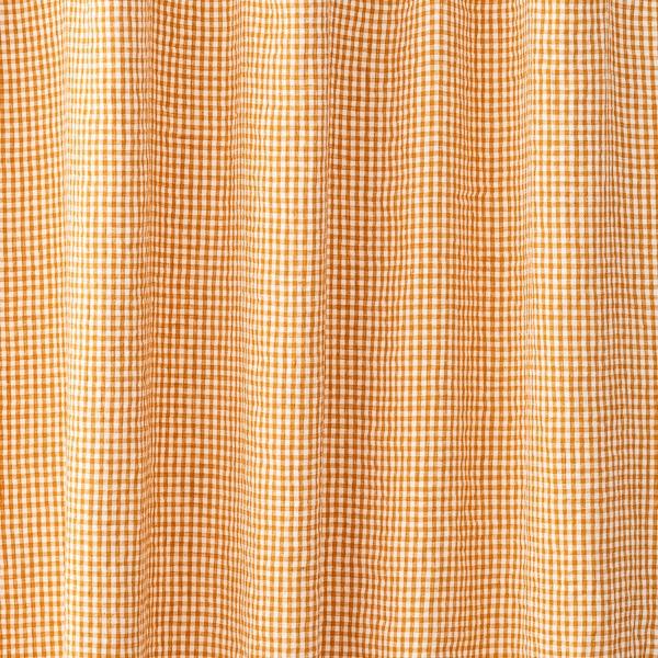 linenme Linen Fabric Gold Gingham