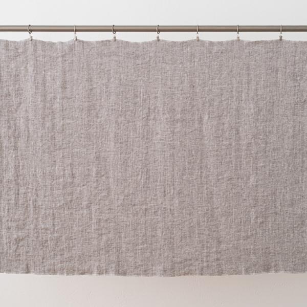 Linenme Linen Fabric Graphite White Chevron