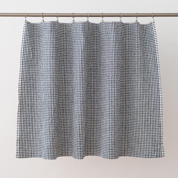 Linenme Linen Fabric Indigo Gingham