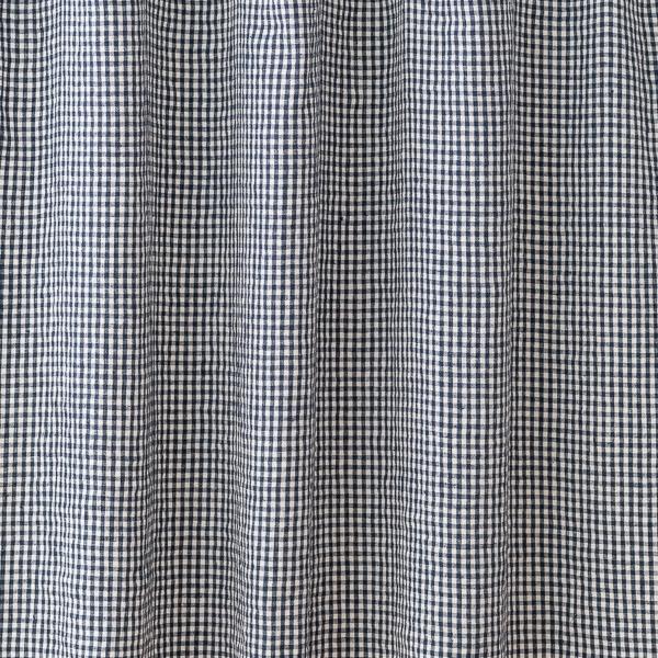 linenme Linen Fabric Indigo Gingham