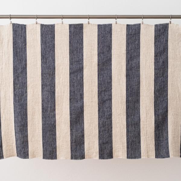 Linenme Linen Fabric Indigo Natural Venice