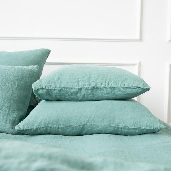 Linenme Linen Fabric Moss Green Stone Washed