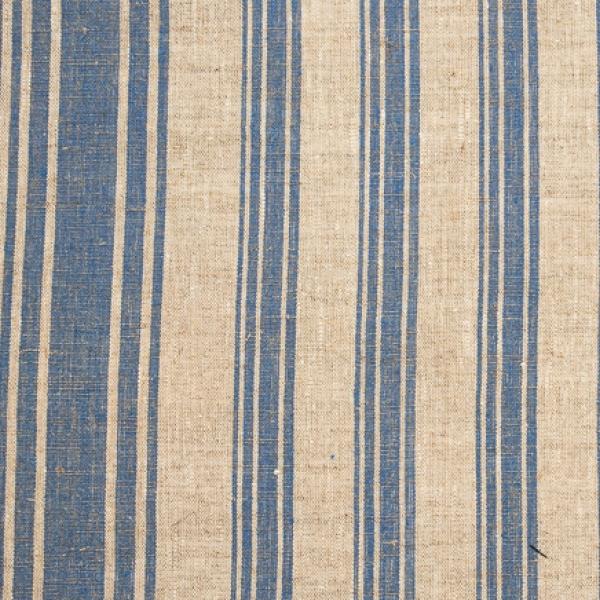 linenme Linen Fabric Multistripe Natural Blue