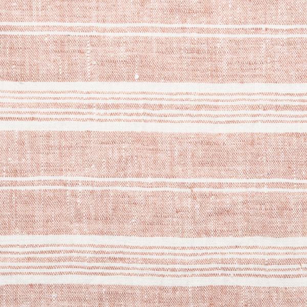 linenme Linen Fabric Multistripe Rosa