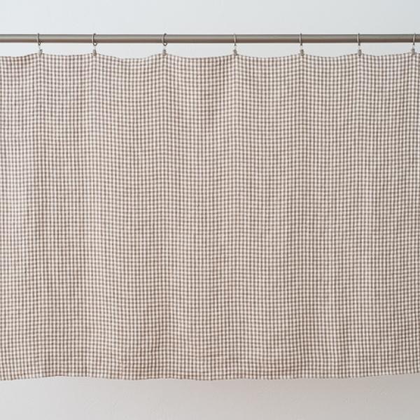 Linenme Linen Fabric Natural White Gingham