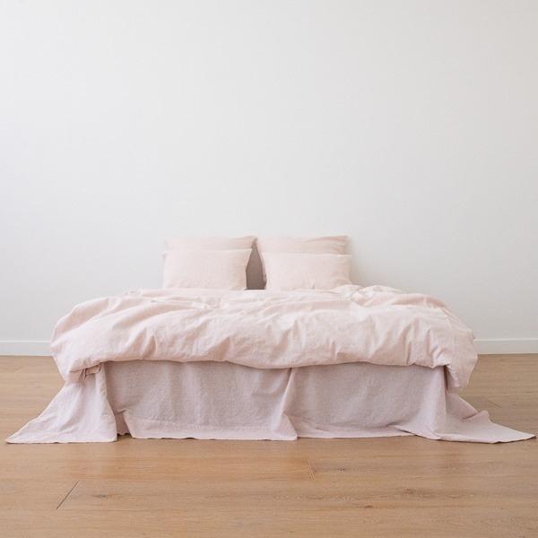 Linenme Linen Fabric Prewashed Pinstripe Rosa