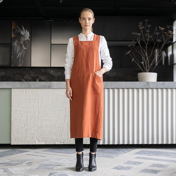 Linenme Linen Fabric Prewashed Terra Brick