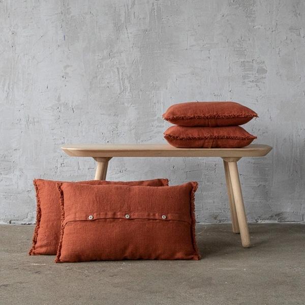 Linenme Linen Fabric Rustic Brick