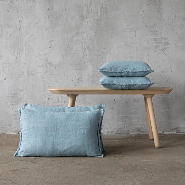 Linenme Linen Fabric Rustic Stone Blue