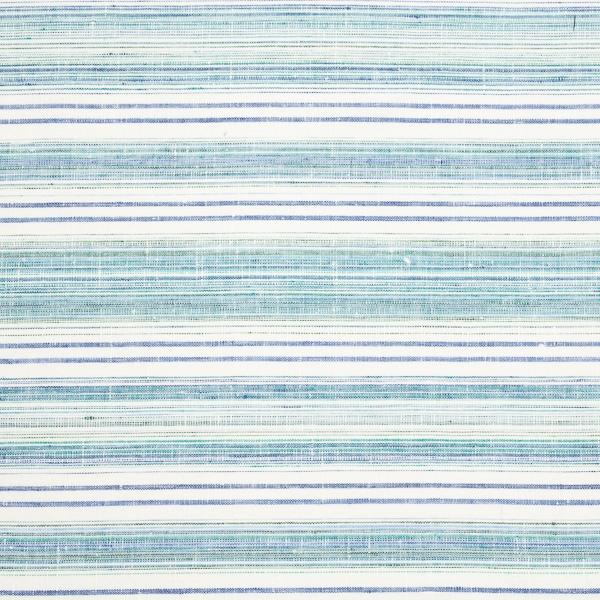 Linenme Linen Fabric Sample Blue Green Stripe