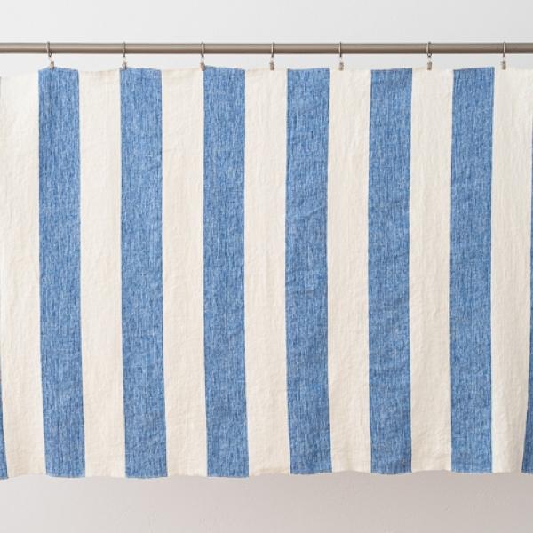 Linenme Linen Fabric Sample Blue Napa