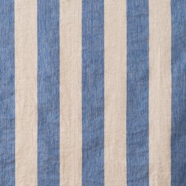 Linenme Linen Fabric Sample Blue Natural Venice