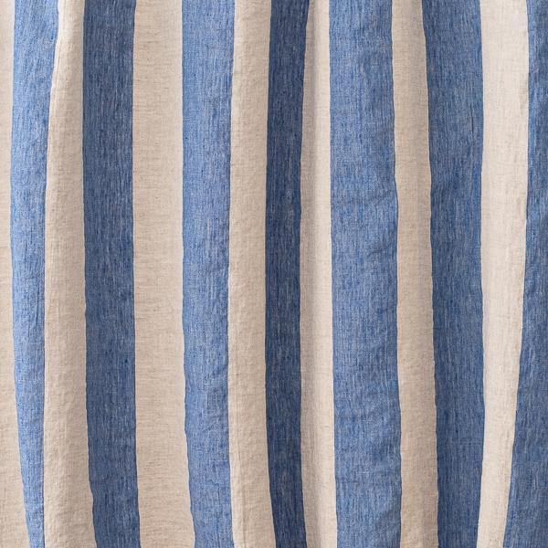 linenme Linen Fabric Sample Blue Natural Venice
