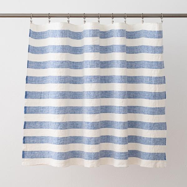 Linenme Linen Fabric Sample Blue Off WhitePhilippe