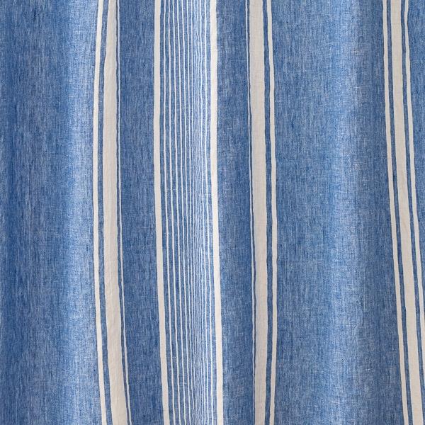 linenme Linen Fabric Sample Blue Turino