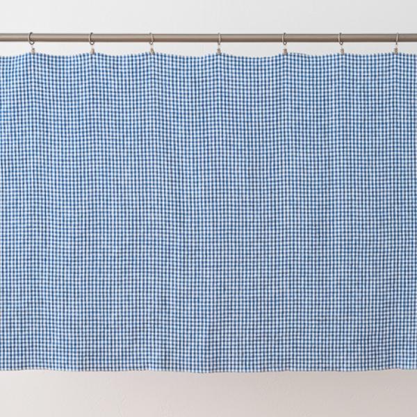 Linenme Linen Fabric Sample Blue White Gingham