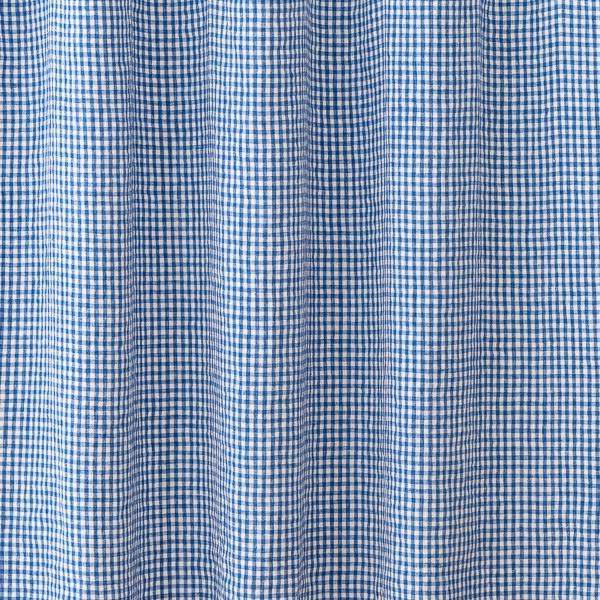 linenme Linen Fabric Sample Blue White Gingham