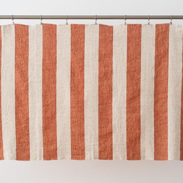 Linenme Linen Fabric Sample Brick Natural Venice