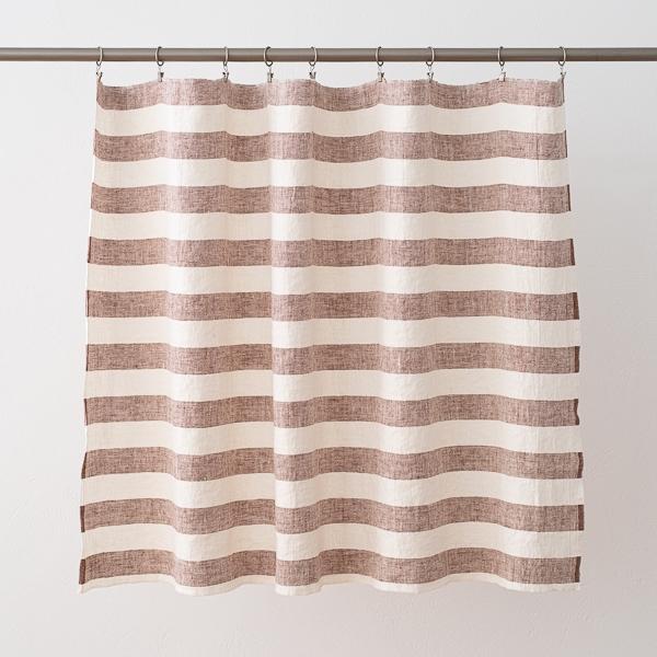 Linenme Linen Fabric Sample Cacao White Philippe