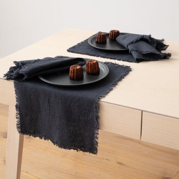 Linenme Linen Fabric Sample Charcoal Terra