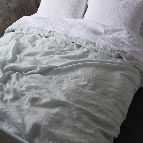 Linenme Linen Fabric Sample Ice Blue Stone Washed