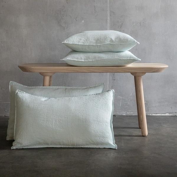 Linenme Linen Fabric Sample Ice Blue Stone Washed