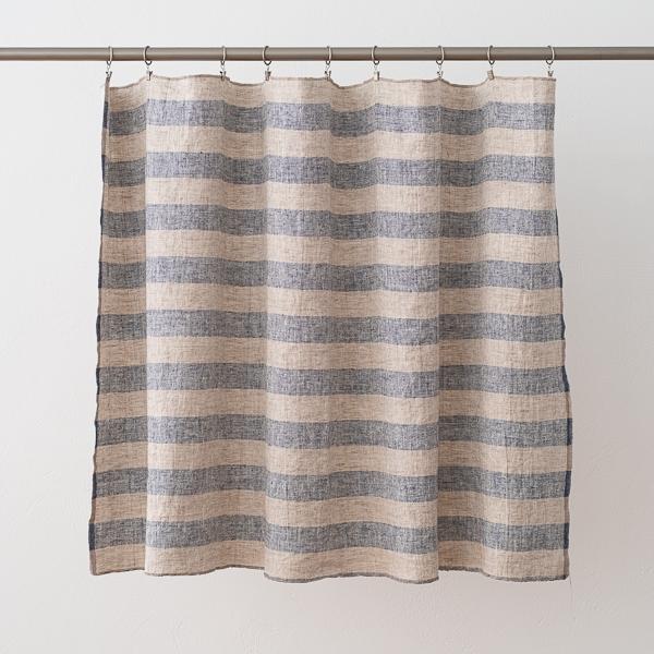 Linenme Linen Fabric Sample Indigo Natural Boston