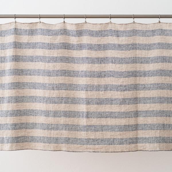 Linenme Linen Fabric Sample Indigo Natural Boston