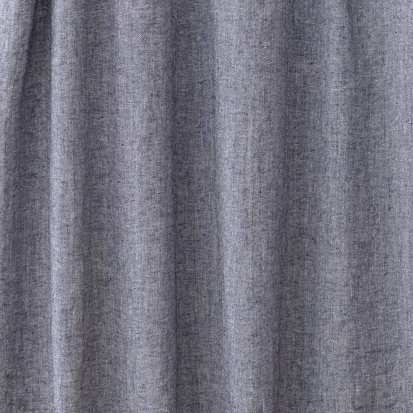 linenme Linen Fabric Sample Indigo Natural Chevron