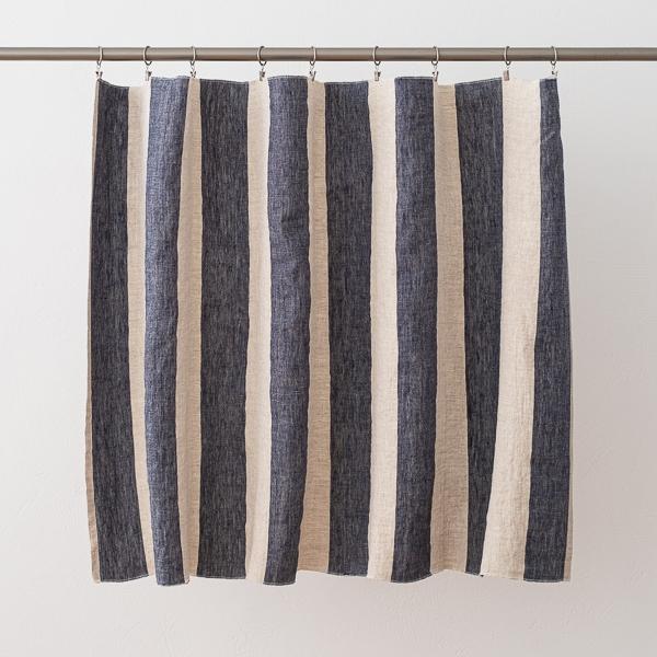 Linenme Linen Fabric Sample Indigo Natural Venice