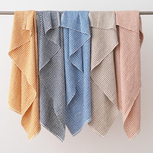 Linenme Linen Fabric Sample Natural White Gingham