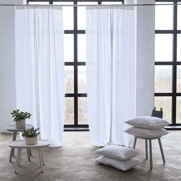 Linenme Linen Fabric Sample Terra Optical White