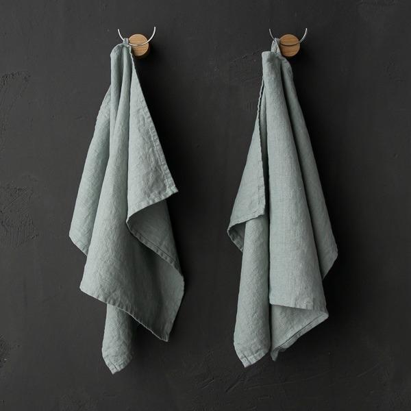 Linenme Linen Fabric Sample Terra Sea Foam