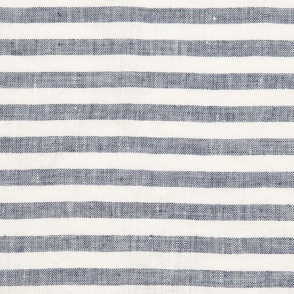 linenme Linen Fabric Sample Ticking Stripe Indigo