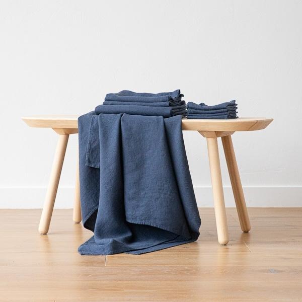 Linenme Linen Fabric Sample Waffle Indigo