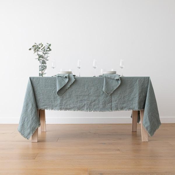 Linenme Linen Fabric Terra Spa Green