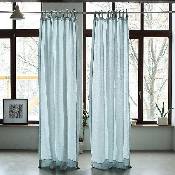 Linenme Linen Fabric Washed Ice Blue Stone Washed