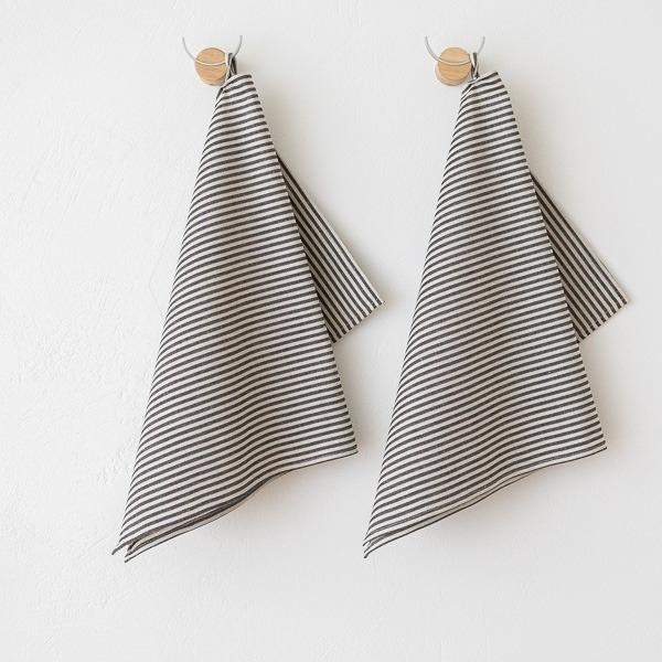 Linenme Linen Fabric Washed Jazz Natural Black