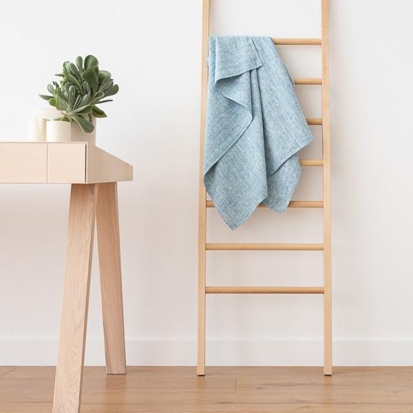 Linenme Linen Fabric Washed Marine Blue Francesca