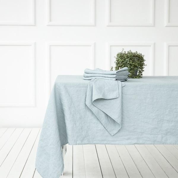 Linenme Linen Fabric Washed Terra Ice Blue
